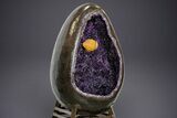 Egg-Shaped Amethyst Geode with Metal Stand - Spectacular Display! #351510-4